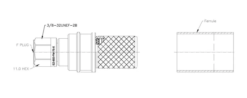 S23-0608 – KVH INDUSTRY Coaxial Cable Adapter, Used With LMR-600 Coaxial Cable FME Male 01/C Connector